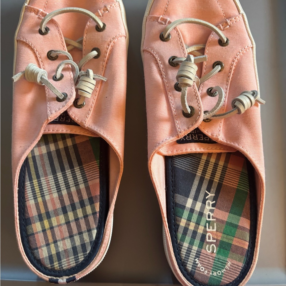 Sperry Coral Canvas Boat Shoes